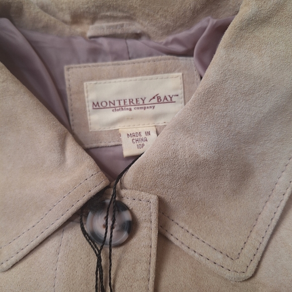 NWT Womens Monterey Bay Suede Leather Jacket Size 10P - Picture 4 of 6